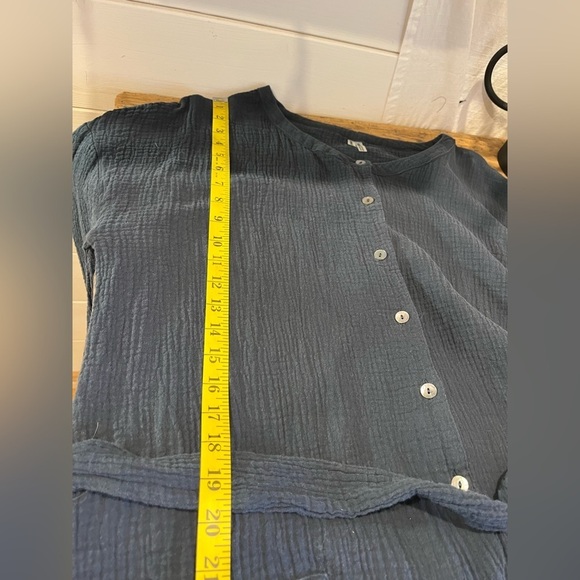 Simons Vision Navy Crinkled Cotton Jumpsuit - Size L - Picture 5 of 12